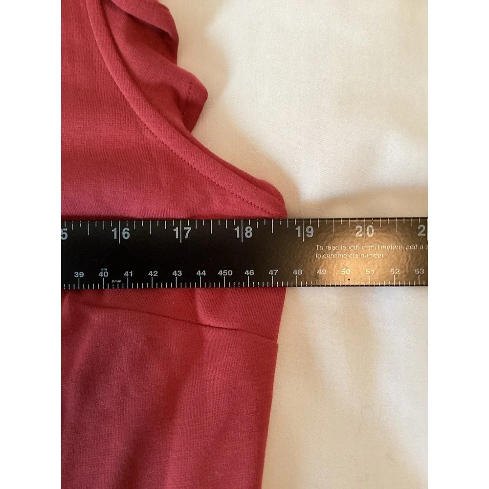 Old Navy Dress Large‎ Tall Red Flutter Sleeve Aline Stretch MIDI